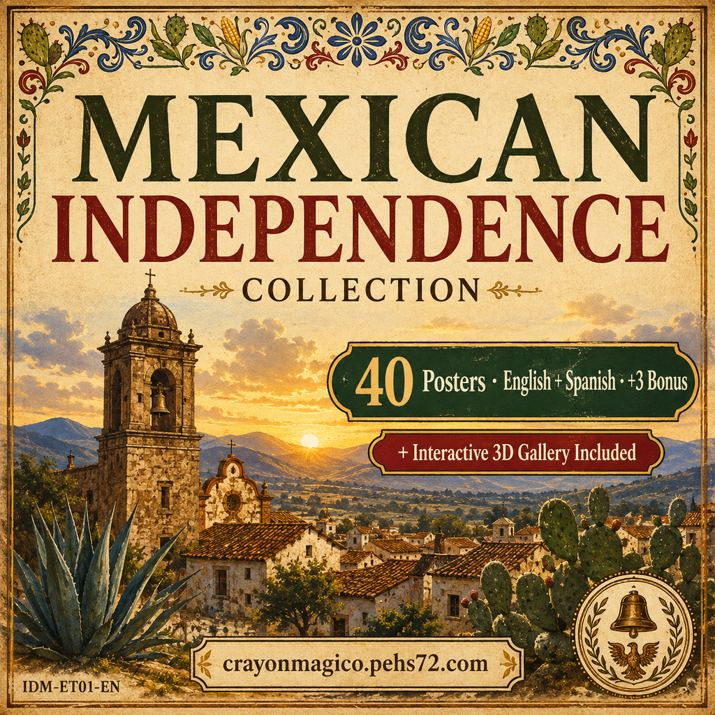 La Independencia de México – Láminas Educativas Imprimibles Bilingües (Español + Inglés)