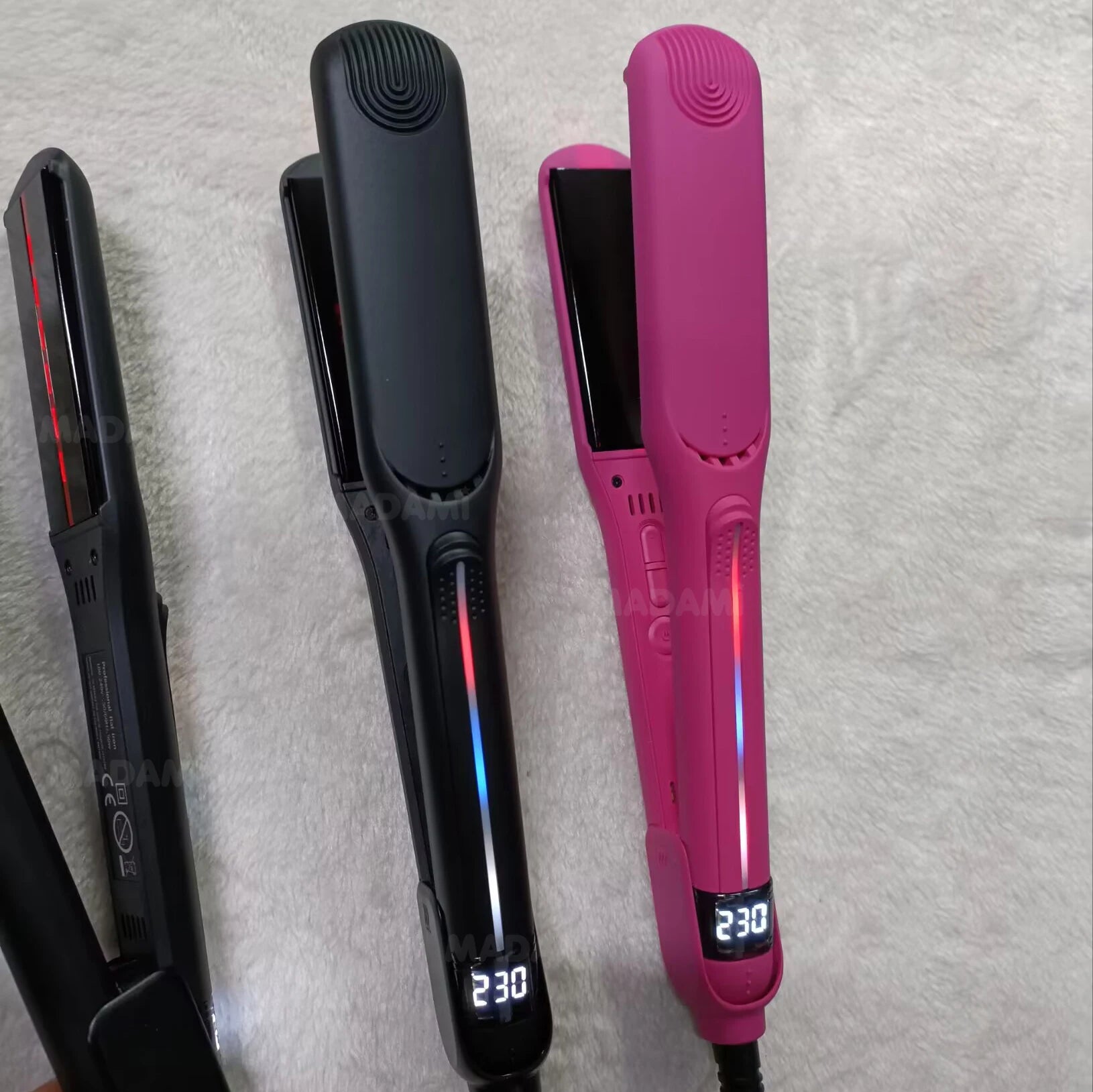 Plancha de cabello infrarroja - detalle de placas
