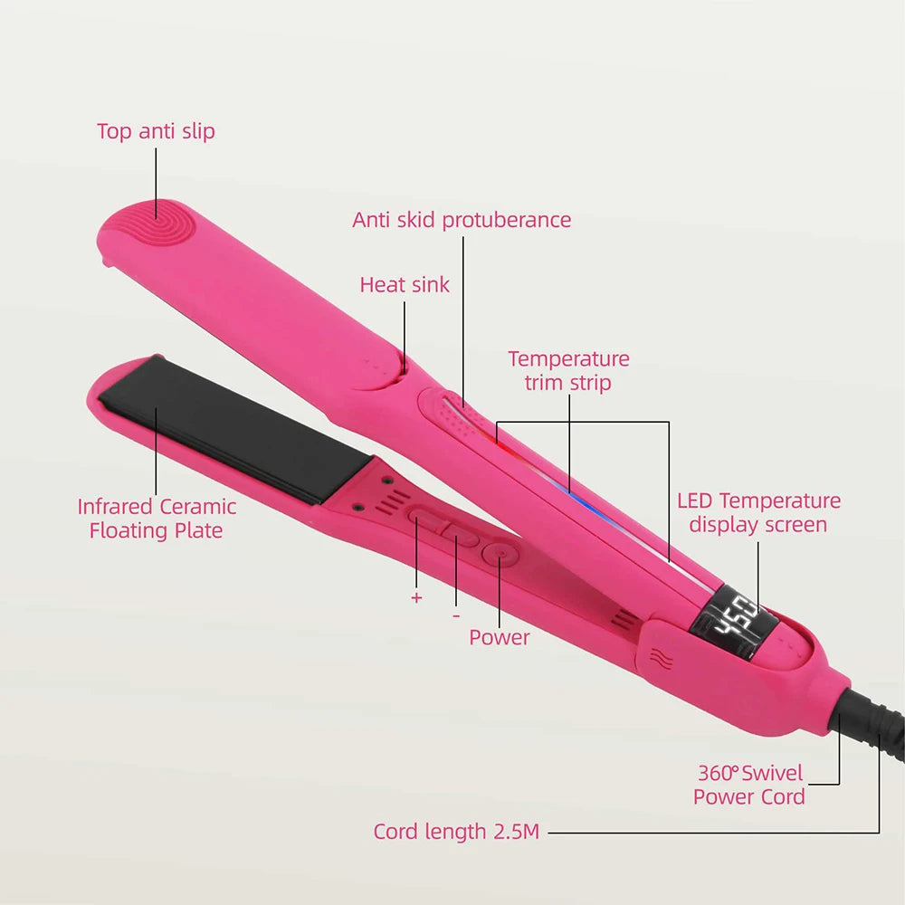 Plancha de cabello con placas flotantes 3D